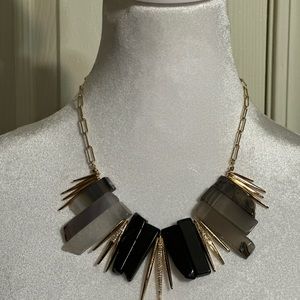 NWT Kate Landry Necklace Gold Toned Crystal Rhinestones And Stones